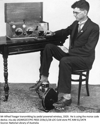 Alfred Traegar operating radio
