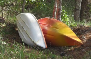 abandoned canoes
